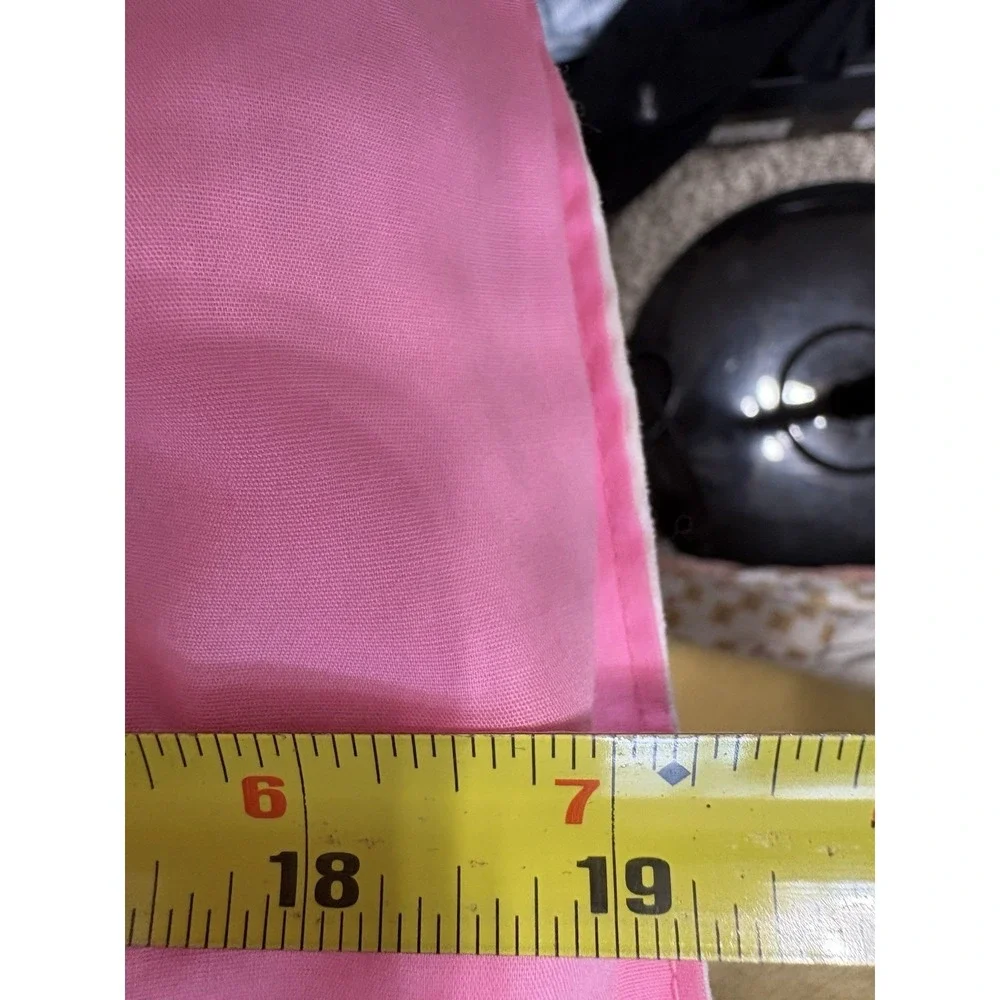 Homemade Shabby Chic Comforter Bedspread Pink Full Queen W/ 2 Short Curtains